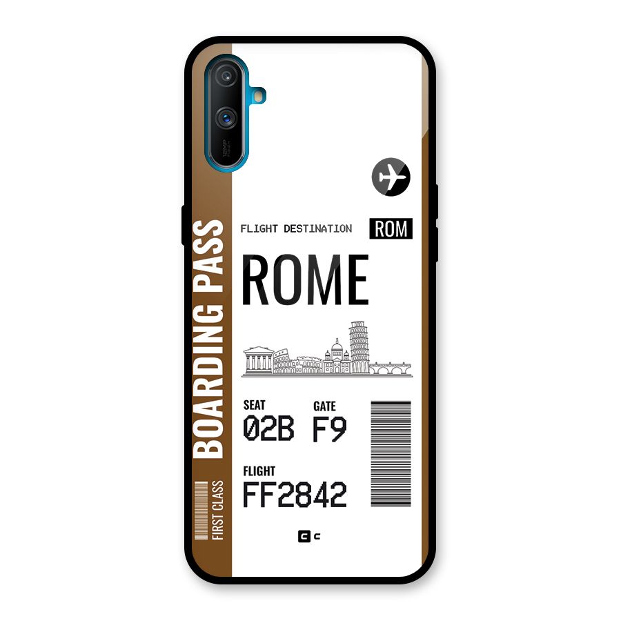 Rome Boarding Pass Glass Back Case for Realme C3