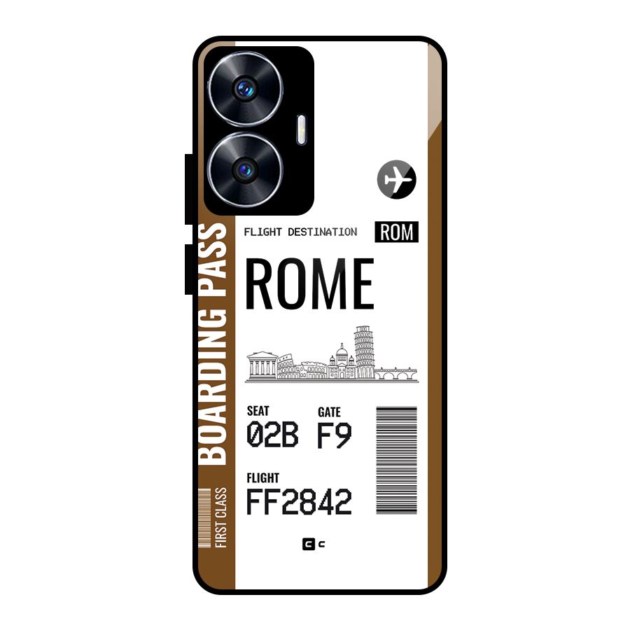 Rome Boarding Pass Glass Back Case for Realme Narzo N55