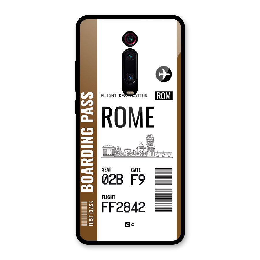 Rome Boarding Pass Glass Back Case for Redmi K20
