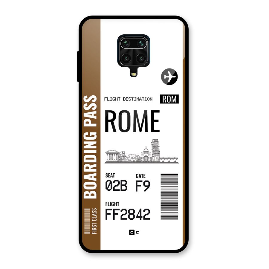 Rome Boarding Pass Glass Back Case for Redmi Note 10 Lite