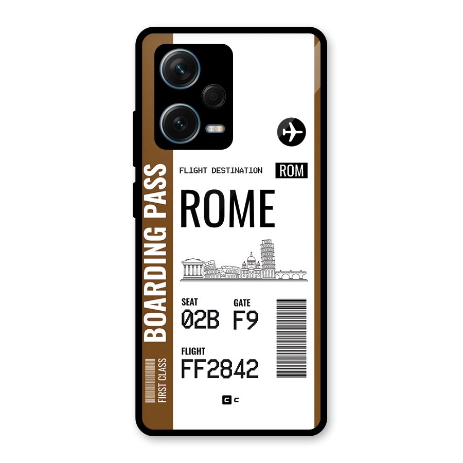 Rome Boarding Pass Glass Back Case for Redmi Note 12 Pro Plus 5G