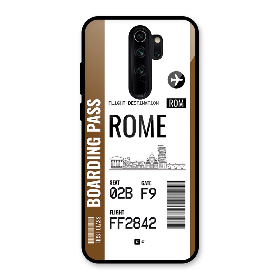 Rome Boarding Pass Glass Back Case for Redmi Note 8 Pro