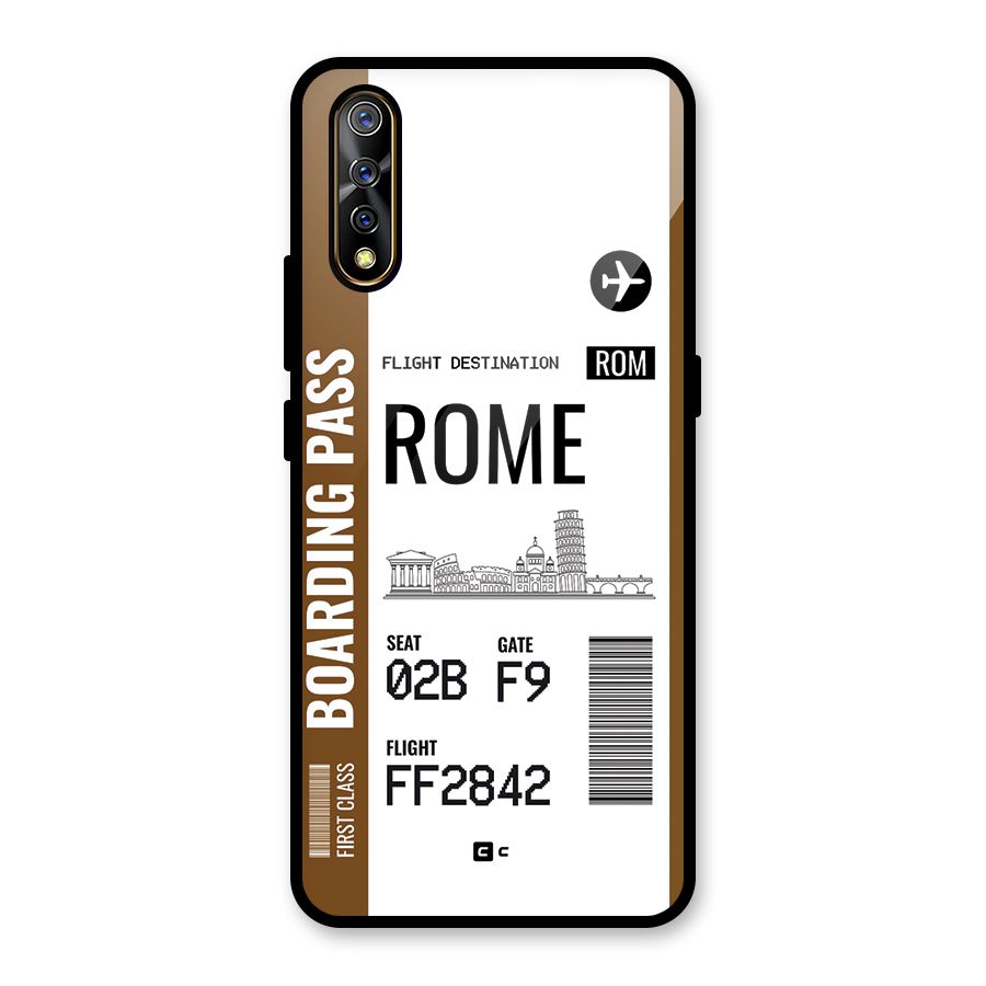 Rome Boarding Pass Glass Back Case for Vivo S1