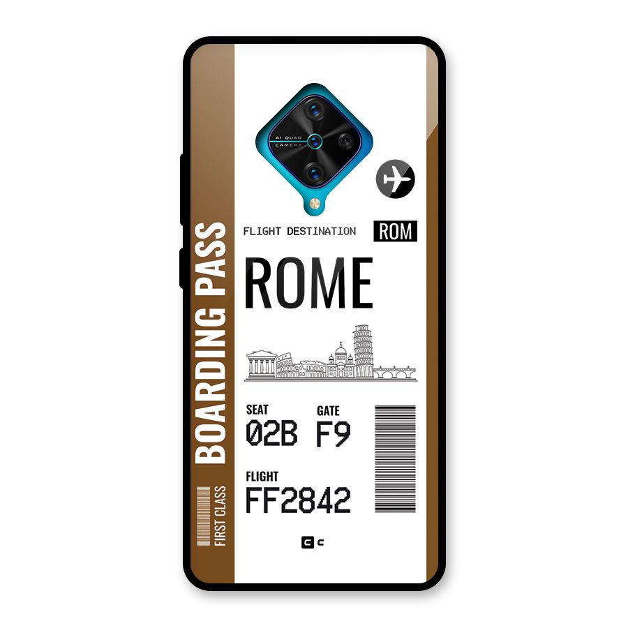 Rome Boarding Pass Glass Back Case for Vivo S1 Pro