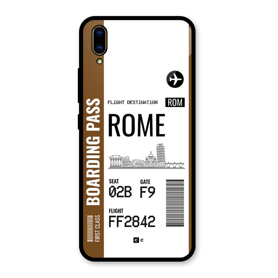 Rome Boarding Pass Glass Back Case for Vivo V11 Pro