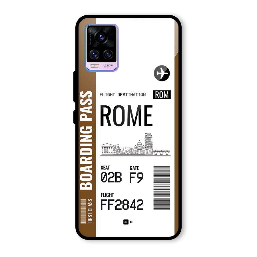 Rome Boarding Pass Glass Back Case for Vivo V20 Pro