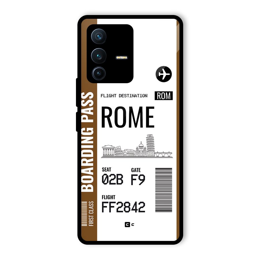 Rome Boarding Pass Glass Back Case for Vivo V23 Pro