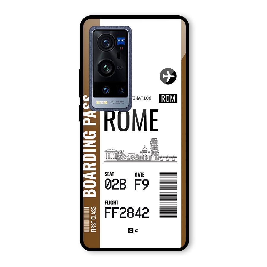 Rome Boarding Pass Glass Back Case for Vivo X60 Pro Plus
