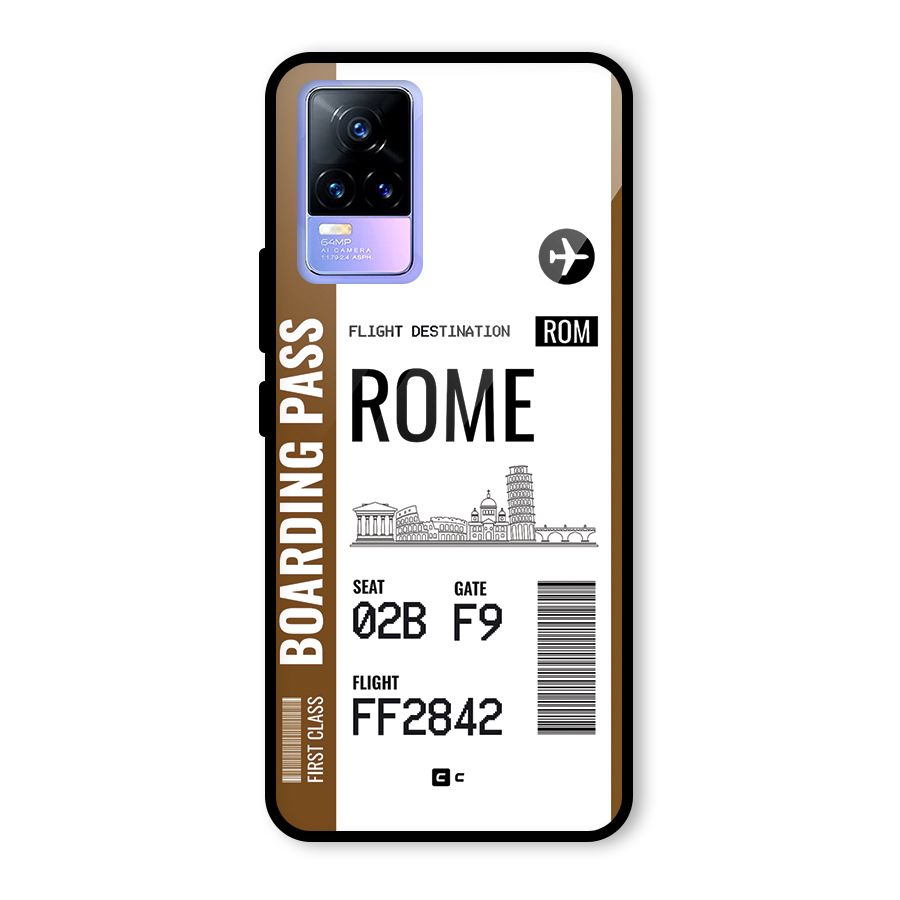 Rome Boarding Pass Glass Back Case for Vivo Y73