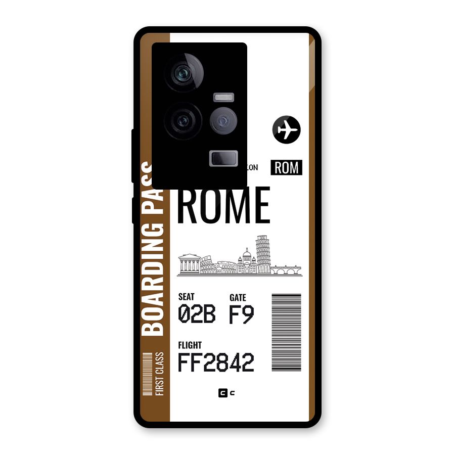 Rome Boarding Pass Glass Back Case for Vivo iQOO 11 5G