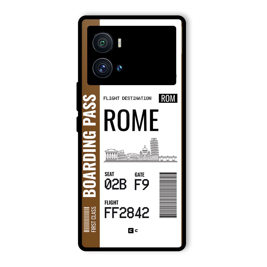 Rome Boarding Pass Glass Back Case for Vivo iQOO 9 Pro
