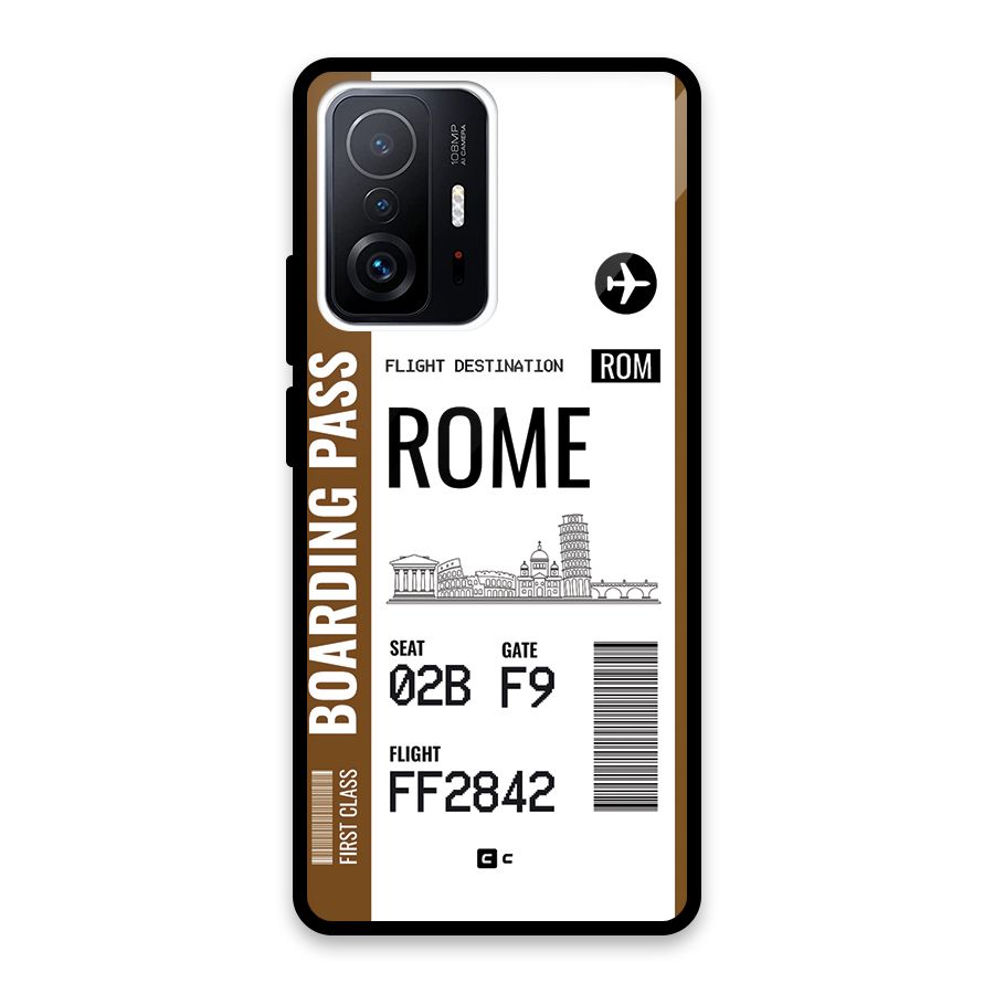Rome Boarding Pass Glass Back Case for Xiaomi 11T Pro