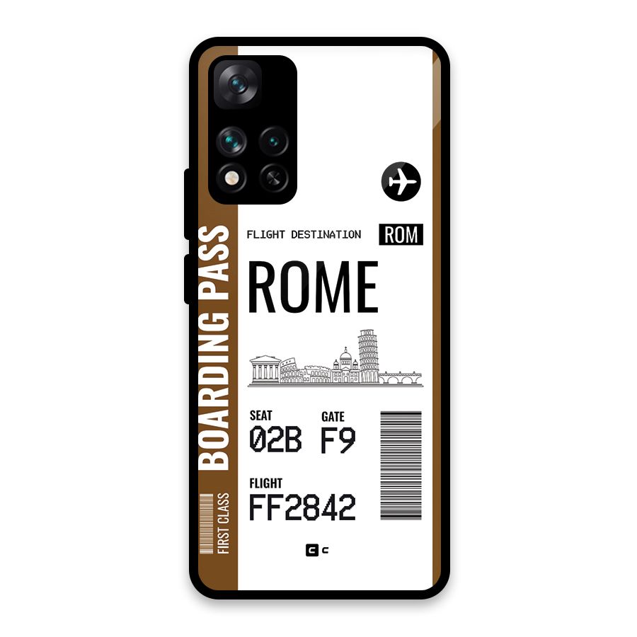 Rome Boarding Pass Glass Back Case for Xiaomi 11i HyperCharge 5G