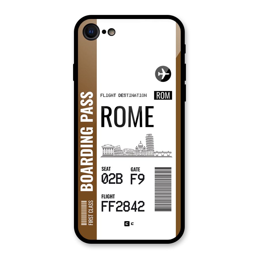 Rome Boarding Pass Glass Back Case for iPhone SE 2022