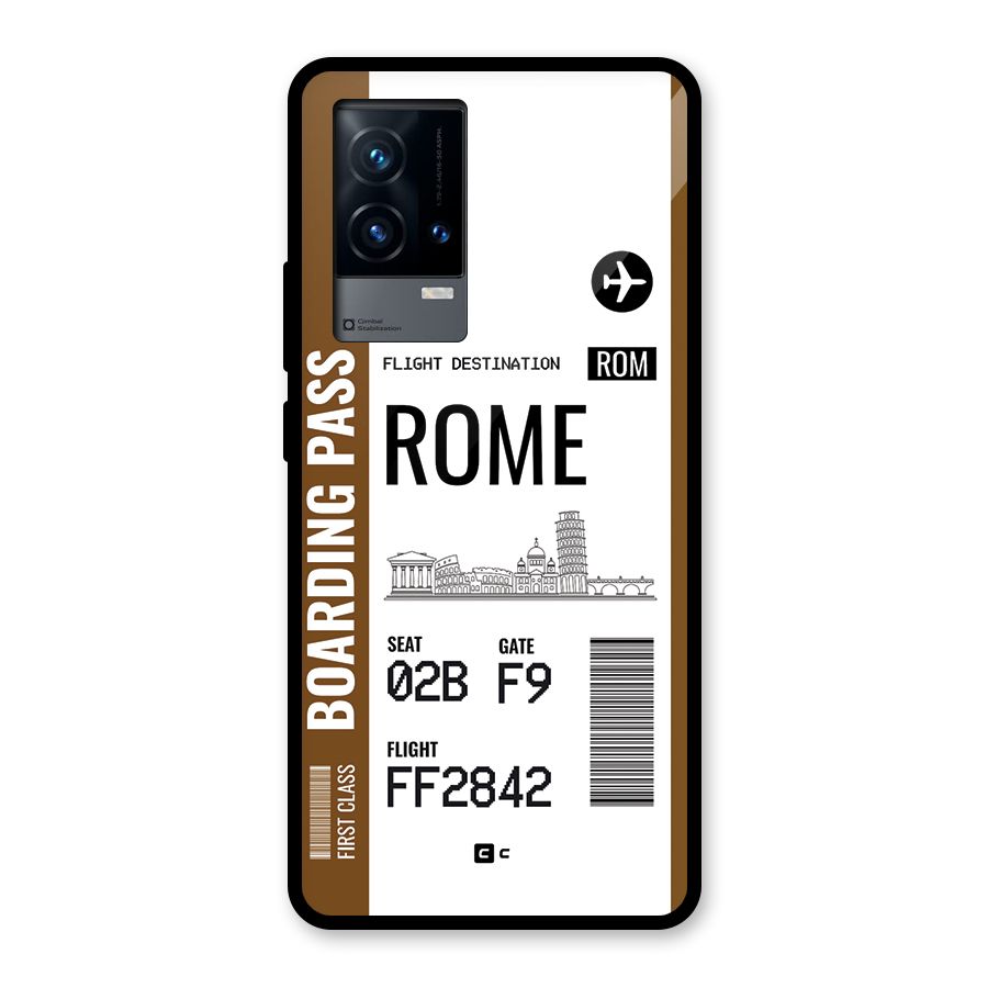 Rome Boarding Pass Glass Back Case for iQOO 9 5G