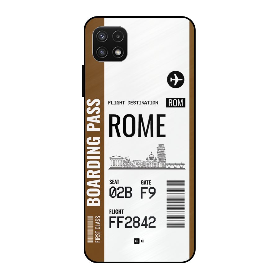Rome Boarding Pass Metal Back Case for Galaxy A22 5G
