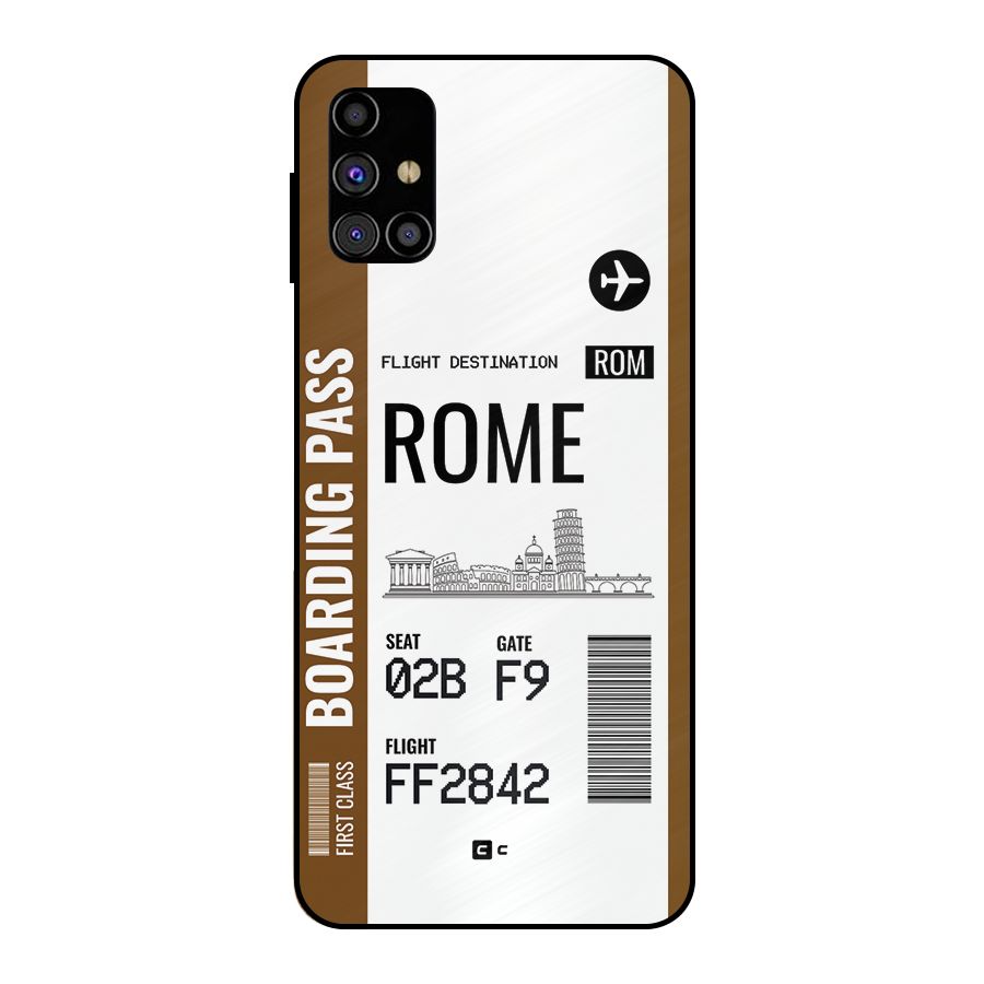 Rome Boarding Pass Metal Back Case for Galaxy M31s