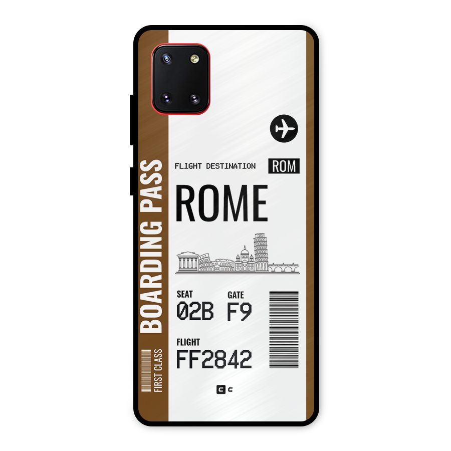 Rome Boarding Pass Metal Back Case for Galaxy Note 10 Lite