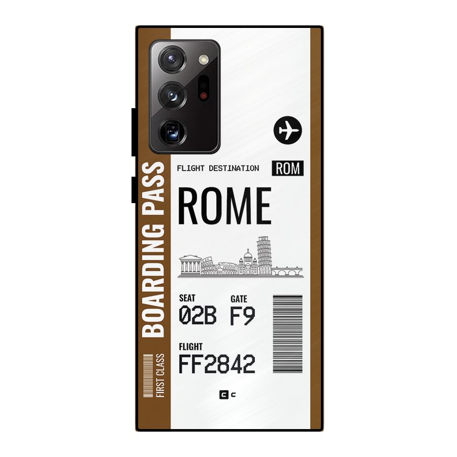 Rome Boarding Pass Metal Back Case for Galaxy Note 20 Ultra