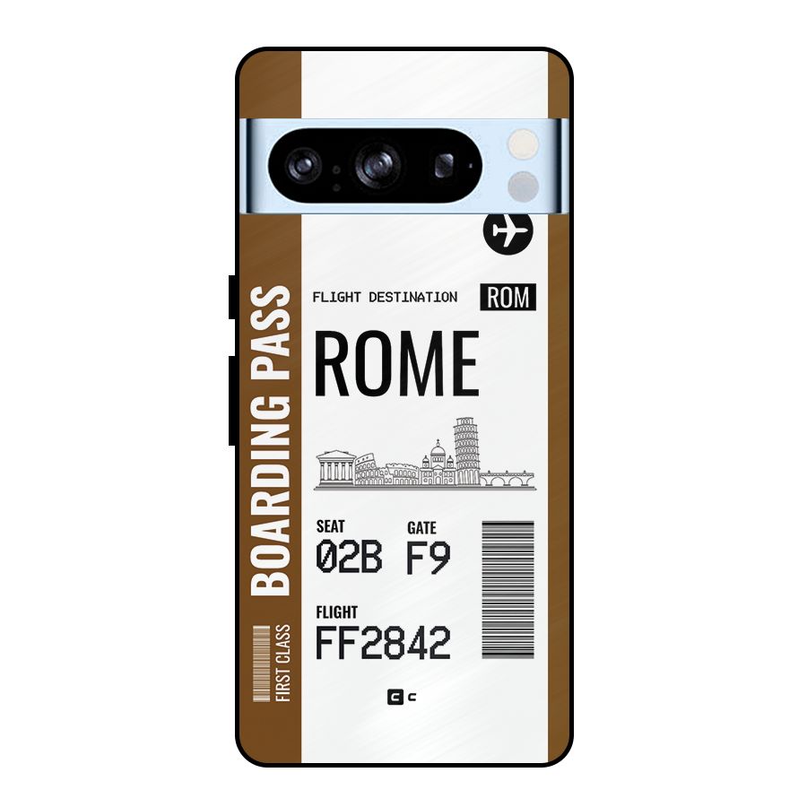 Rome Boarding Pass Metal Back Case for Google Pixel 8 Pro
