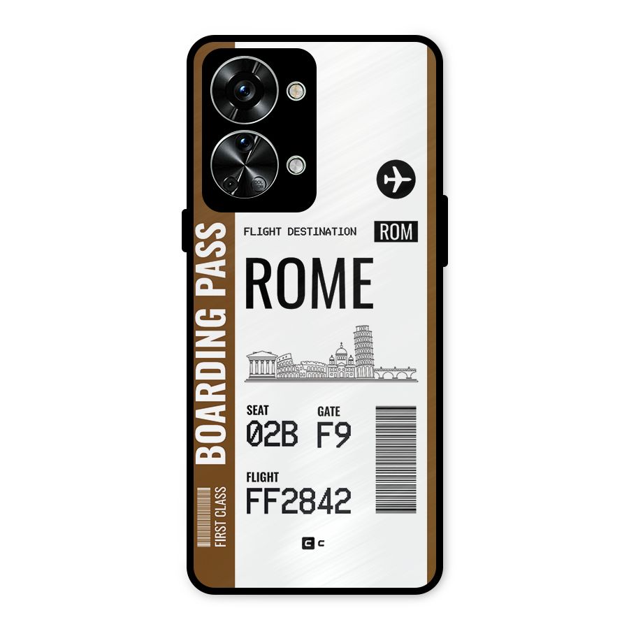 Rome Boarding Pass Metal Back Case for OnePlus Nord 2T