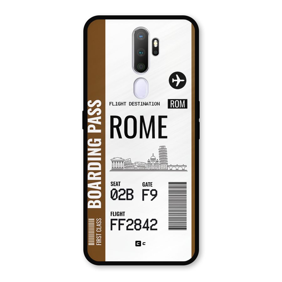 Rome Boarding Pass Metal Back Case for Oppo A5 (2020)