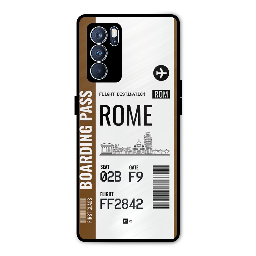 Rome Boarding Pass Metal Back Case for Oppo Reno6 Pro 5G