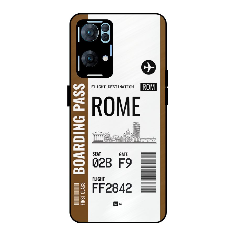 Rome Boarding Pass Metal Back Case for Oppo Reno7 Pro 5G