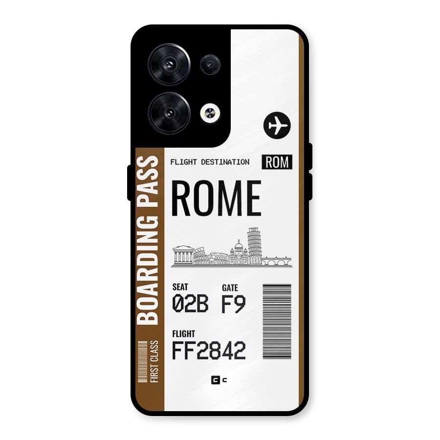 Rome Boarding Pass Metal Back Case for Oppo Reno8 5G