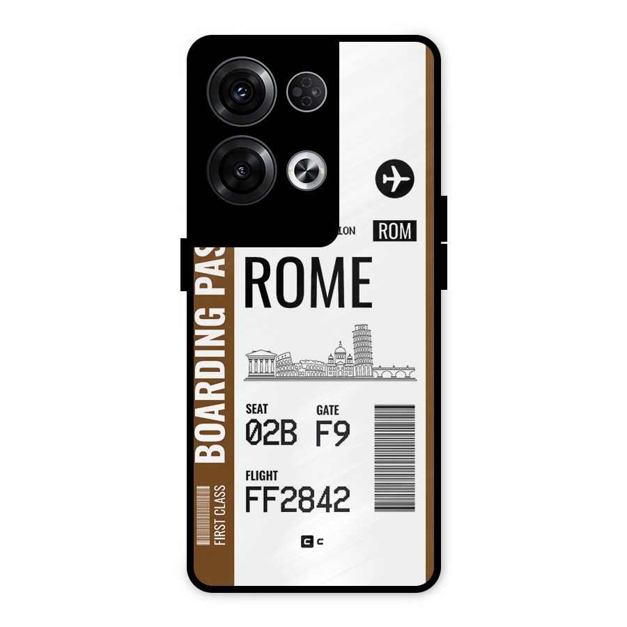 Rome Boarding Pass Metal Back Case for Oppo Reno8 Pro 5G