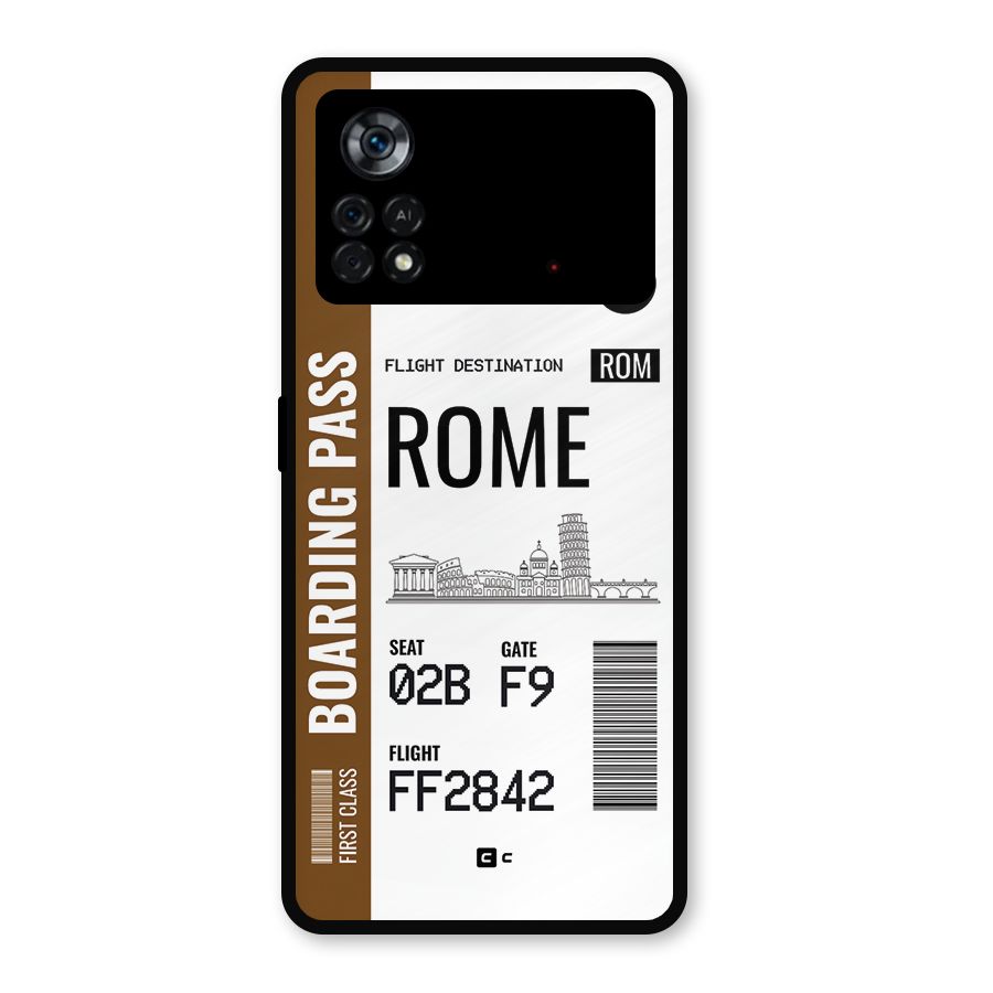 Rome Boarding Pass Metal Back Case for Poco X4 Pro 5G