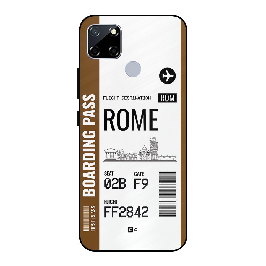 Rome Boarding Pass Metal Back Case for Realme Narzo 30A