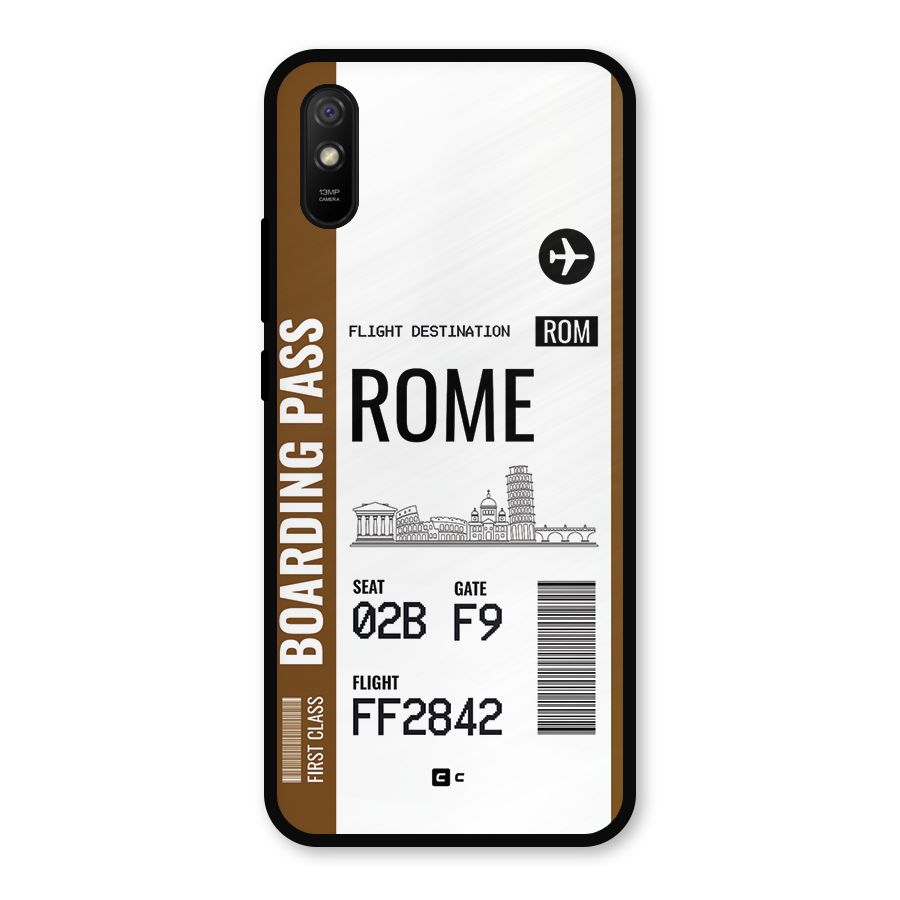 Rome Boarding Pass Metal Back Case for Redmi 9i