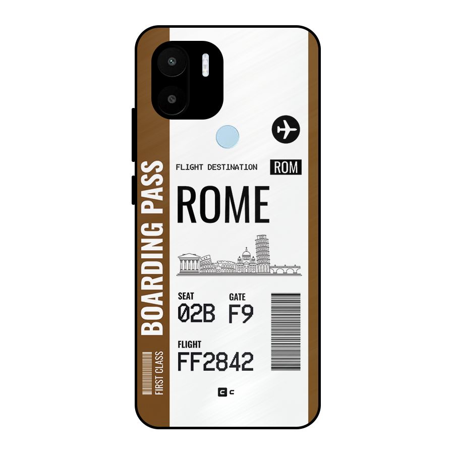 Rome Boarding Pass Metal Back Case for Redmi A2 Plus