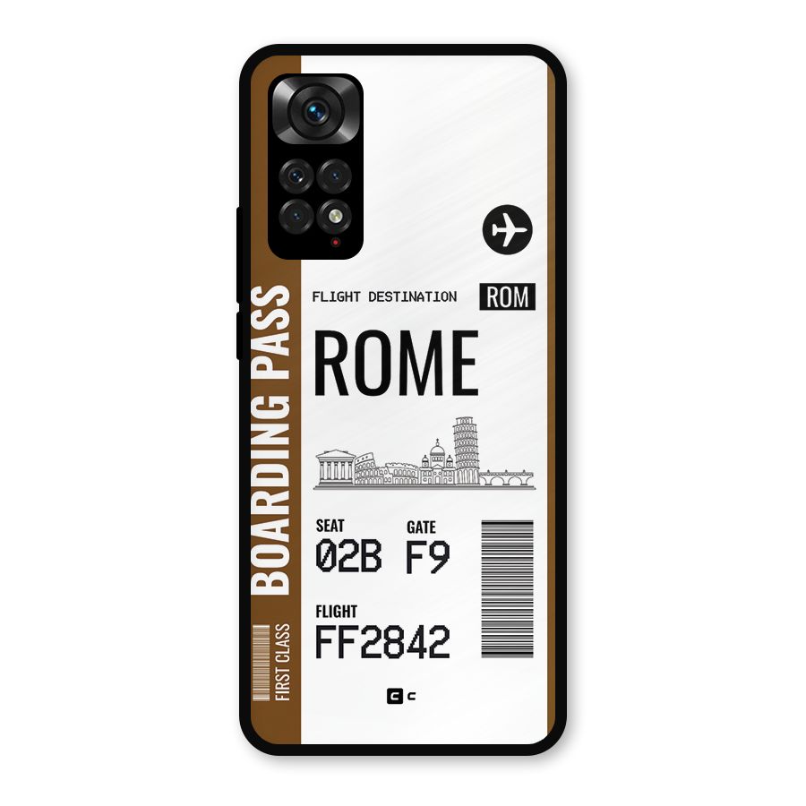Rome Boarding Pass Metal Back Case for Redmi Note 11