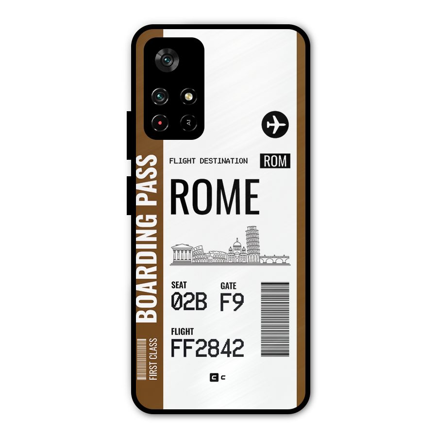 Rome Boarding Pass Metal Back Case for Redmi Note 11T 5G