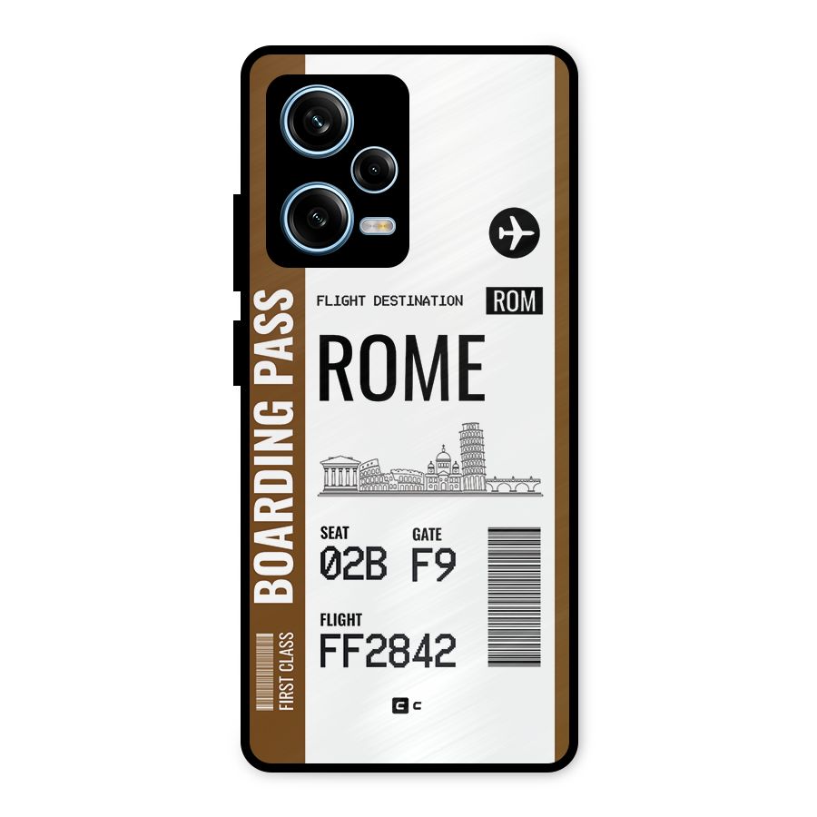 Rome Boarding Pass Metal Back Case for Redmi Note 12 Pro