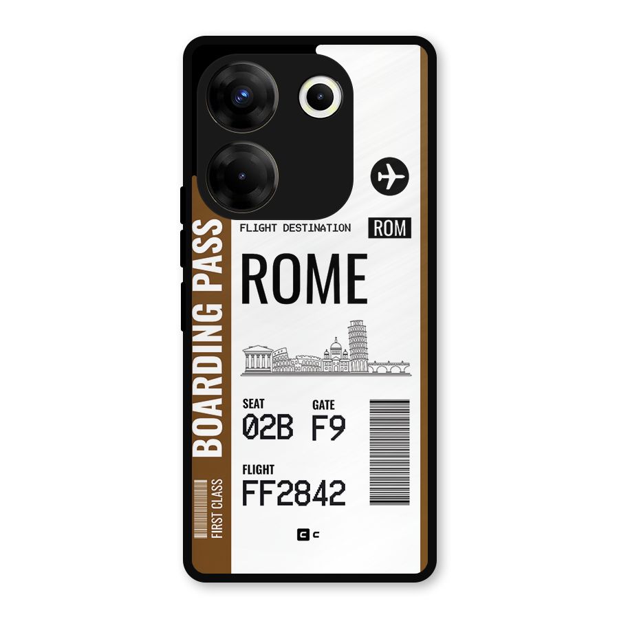 Rome Boarding Pass Metal Back Case for Tecno Camon 20