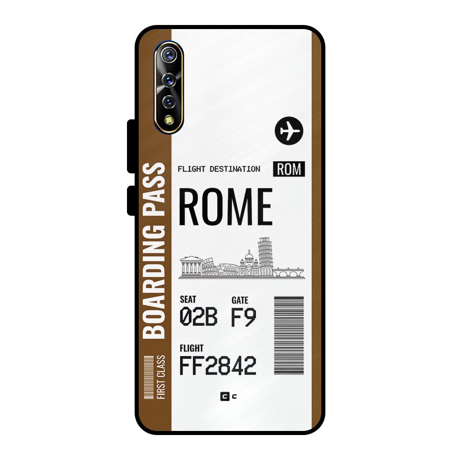 Rome Boarding Pass Metal Back Case for Vivo S1