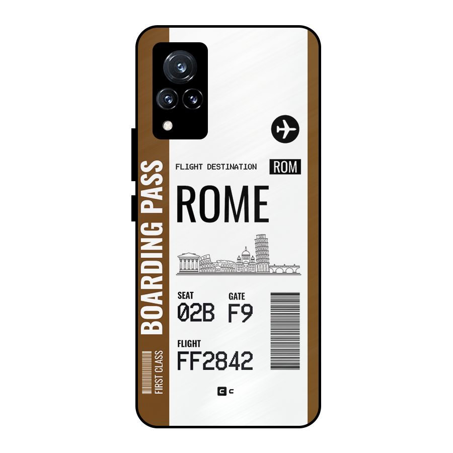 Rome Boarding Pass Metal Back Case for Vivo V21 5G