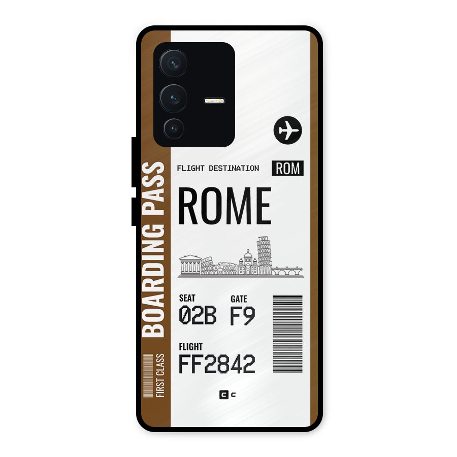 Rome Boarding Pass Metal Back Case for Vivo V23 5G
