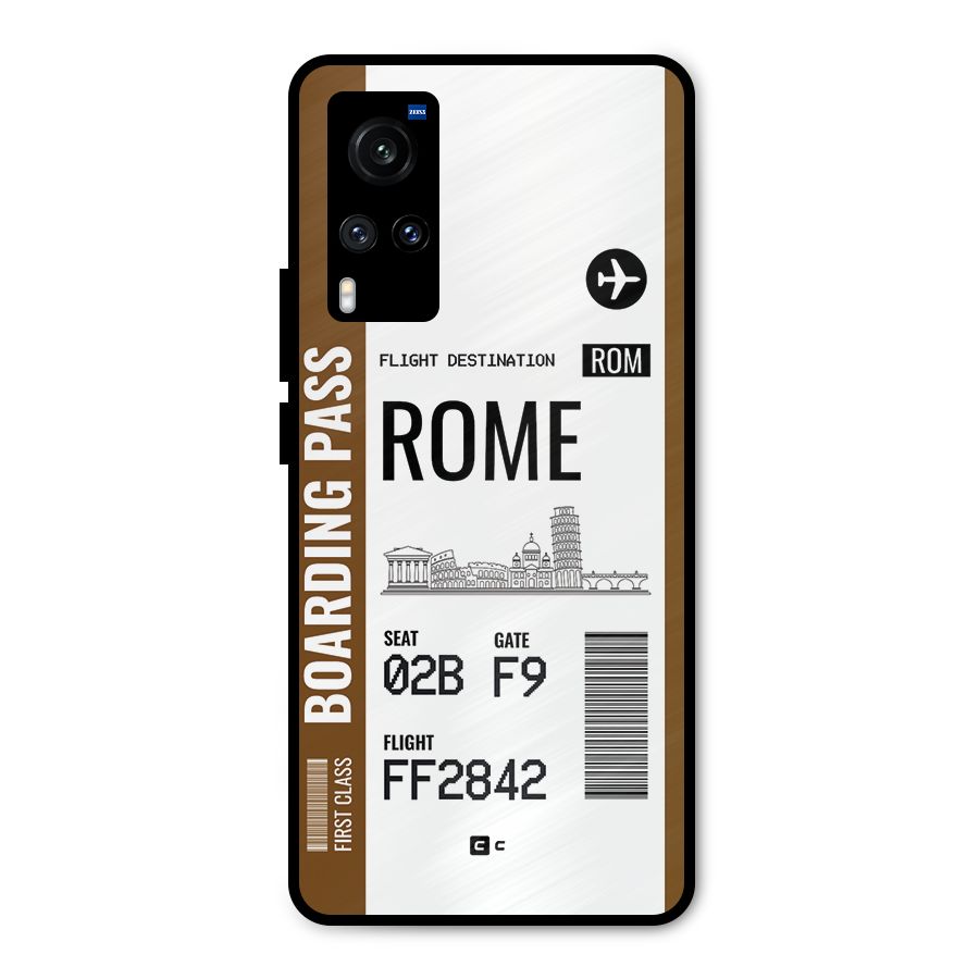 Rome Boarding Pass Metal Back Case for Vivo X60