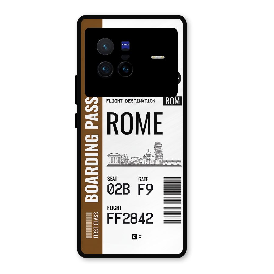 Rome Boarding Pass Metal Back Case for Vivo X80