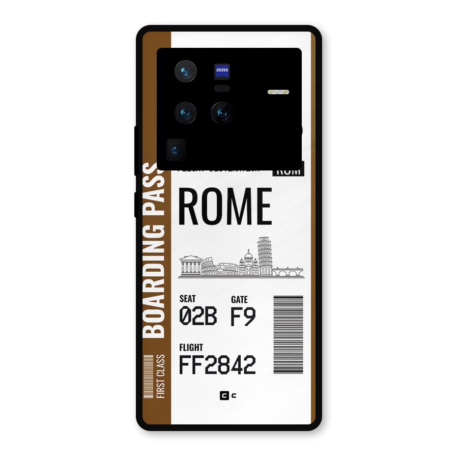 Rome Boarding Pass Metal Back Case for Vivo X80 Pro