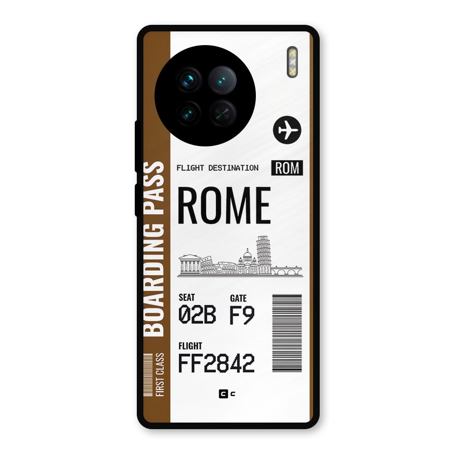 Rome Boarding Pass Metal Back Case for Vivo X90