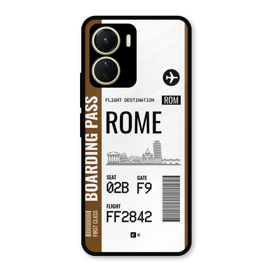 Rome Boarding Pass Metal Back Case for Vivo Y16