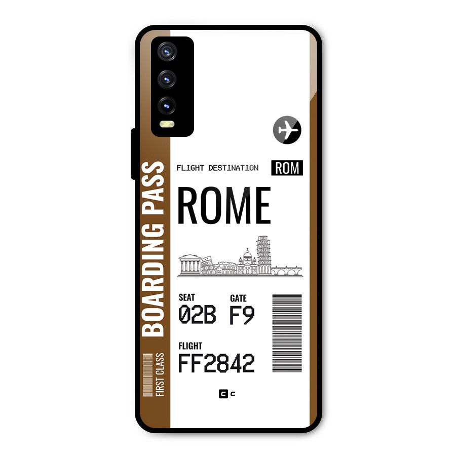 Rome Boarding Pass Metal Back Case for Vivo Y20