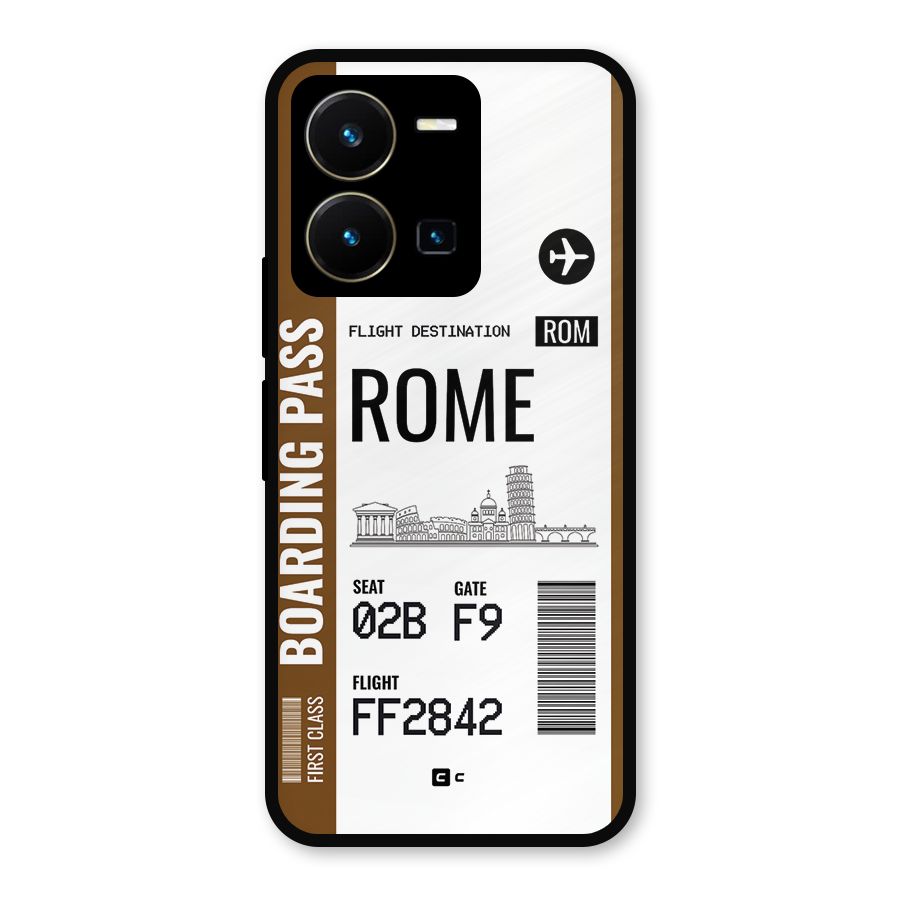 Rome Boarding Pass Metal Back Case for Vivo Y35