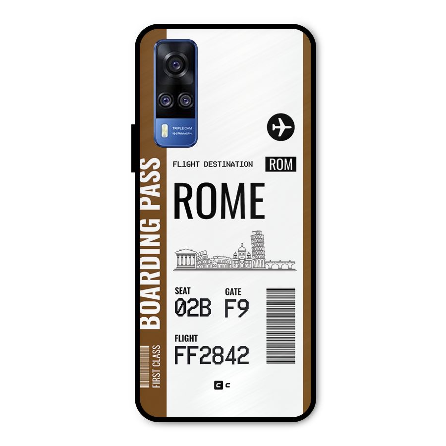 Rome Boarding Pass Metal Back Case for Vivo Y51A