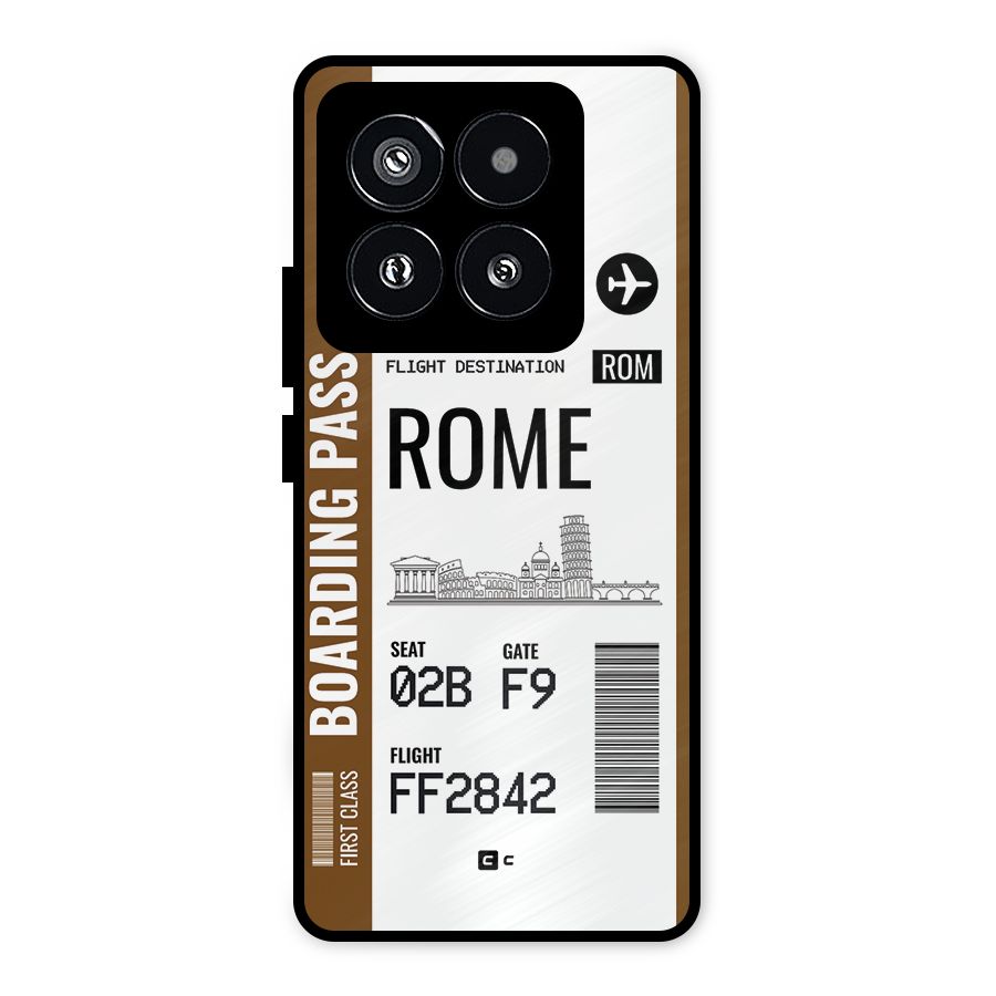 Rome Boarding Pass Metal Back Case for Xiaomi 14 Pro